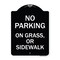Signmission No Parking on Grass or Sidewalk Parking Heavy-Gauge Aluminum Sign, 24" x 18", BW-1824-23698 A-DES-BW-1824-23698 - alternate 1